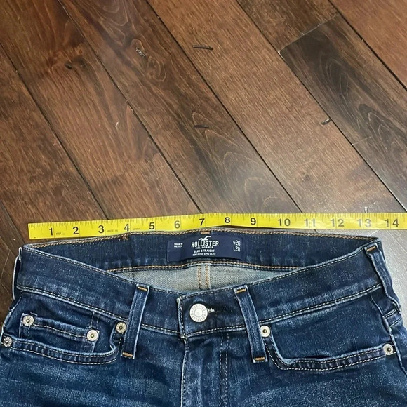 Hollister Slim Straight Jeans 26 X 28 Medium to dark wash Back to school - Picture 3 of 10